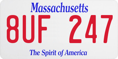 MA license plate 8UF247