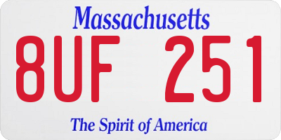 MA license plate 8UF251