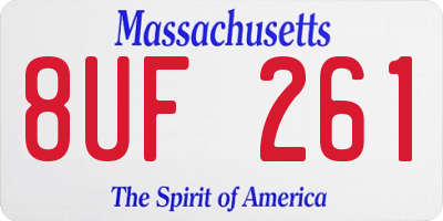 MA license plate 8UF261