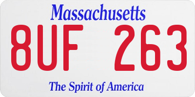 MA license plate 8UF263