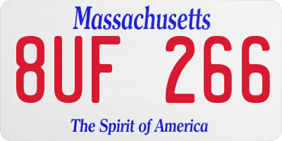 MA license plate 8UF266
