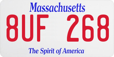 MA license plate 8UF268