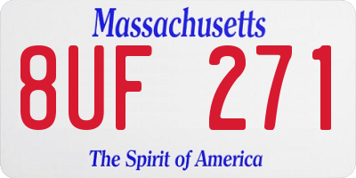 MA license plate 8UF271