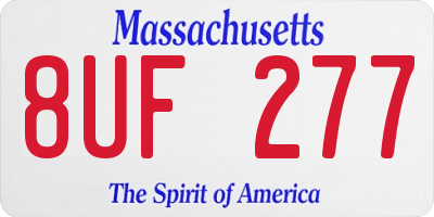 MA license plate 8UF277