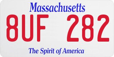 MA license plate 8UF282