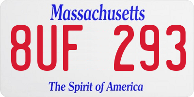 MA license plate 8UF293