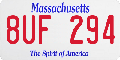 MA license plate 8UF294