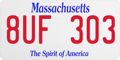 MA license plate 8UF303
