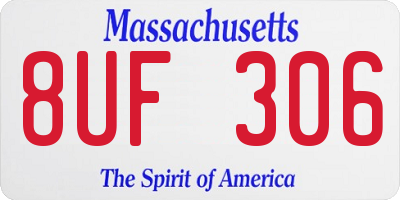 MA license plate 8UF306