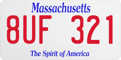 MA license plate 8UF321