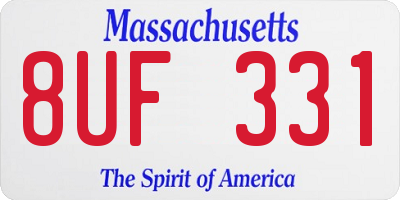MA license plate 8UF331