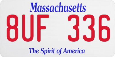 MA license plate 8UF336
