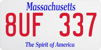 MA license plate 8UF337