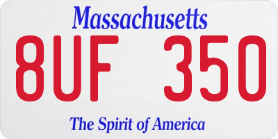 MA license plate 8UF350