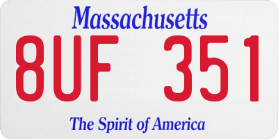 MA license plate 8UF351