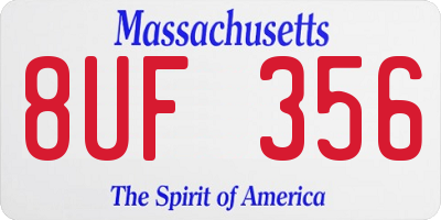 MA license plate 8UF356