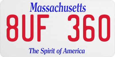 MA license plate 8UF360