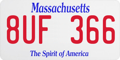 MA license plate 8UF366
