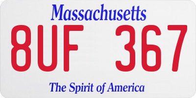 MA license plate 8UF367