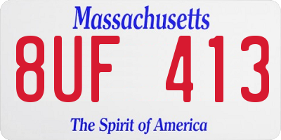 MA license plate 8UF413