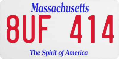 MA license plate 8UF414