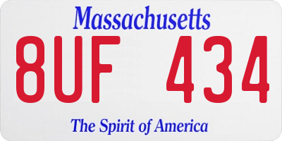 MA license plate 8UF434