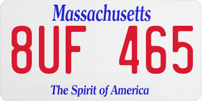 MA license plate 8UF465
