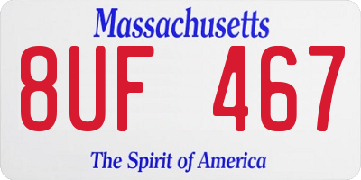 MA license plate 8UF467