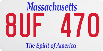 MA license plate 8UF470