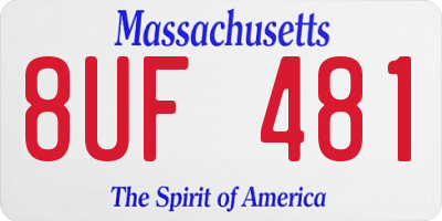 MA license plate 8UF481