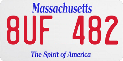 MA license plate 8UF482