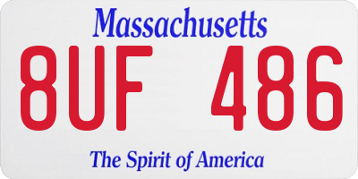 MA license plate 8UF486