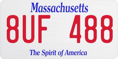 MA license plate 8UF488
