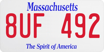 MA license plate 8UF492