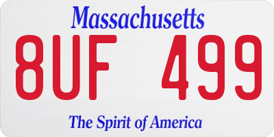 MA license plate 8UF499
