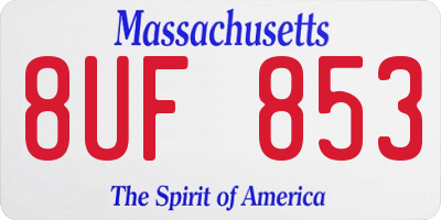MA license plate 8UF853