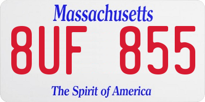 MA license plate 8UF855