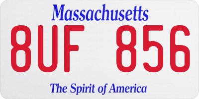 MA license plate 8UF856