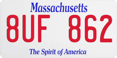 MA license plate 8UF862
