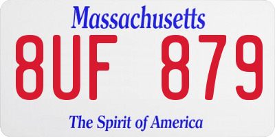 MA license plate 8UF879