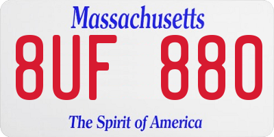 MA license plate 8UF880