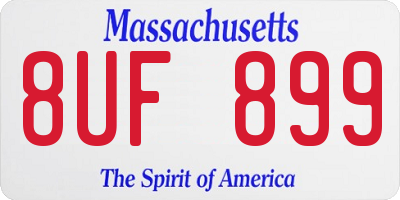 MA license plate 8UF899