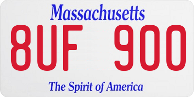 MA license plate 8UF900