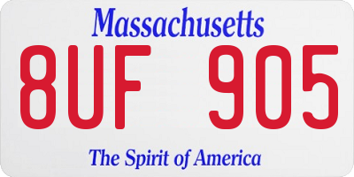 MA license plate 8UF905