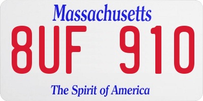 MA license plate 8UF910