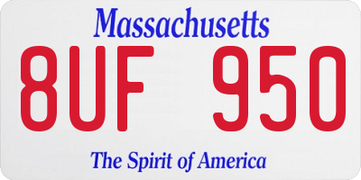 MA license plate 8UF950