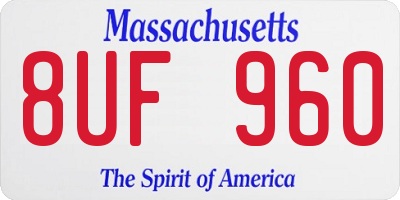MA license plate 8UF960