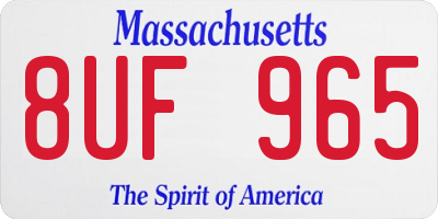 MA license plate 8UF965