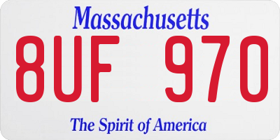 MA license plate 8UF970