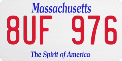 MA license plate 8UF976